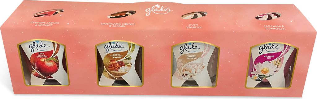 GLADE Geschenkset mit Kerzen 4x 70 g