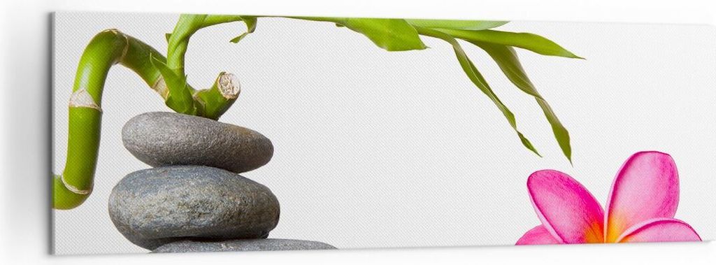 Bild auf Leinwand - Leinwandbild - Ruhig blume dekoration stein - 160x50cm - Wand Bild - Wanddeko - Leinwanddruck - Bilder - Kunstdruck - Wanddekor...