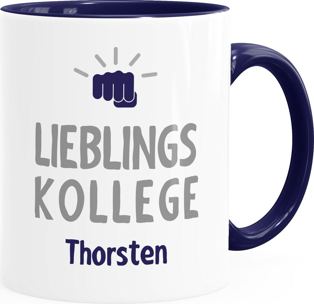 personalisierte Kaffee-Tasse Lieblings-Kollege mit Namen Namenstasse personalisierte Geschenke SpecialMe navy Keramik-Tasse