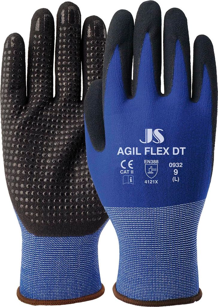 Staffl Agil Flex-DT Montagehandschuhe Schutzhandschuhe blau-schwarz Größe 8 | 12 Paar