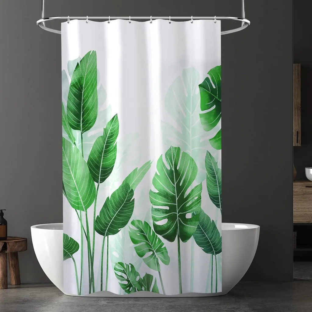 Rideau de douche 180x200 cm en polyester imperméable à carreaux gris - 2