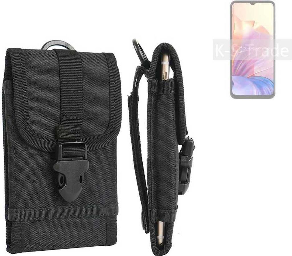 K-S-Trade Holster Handy Hülle kompatibel mit Blackview Oscal C80 Holster Handytasche Gürtel Tasche Schutz Hülle Robust Outdoor schwarz