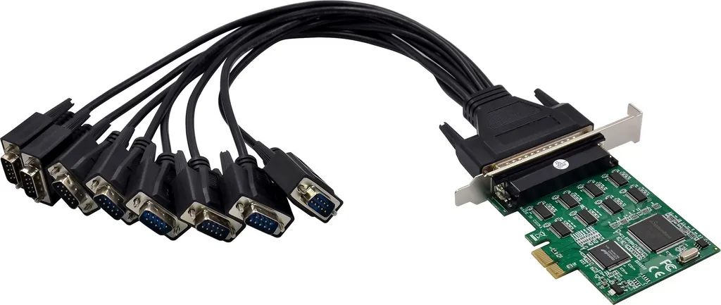 Carte d'interface InLine PCIe x1 vers 8x RS-232 DB9 pour PC - 8
