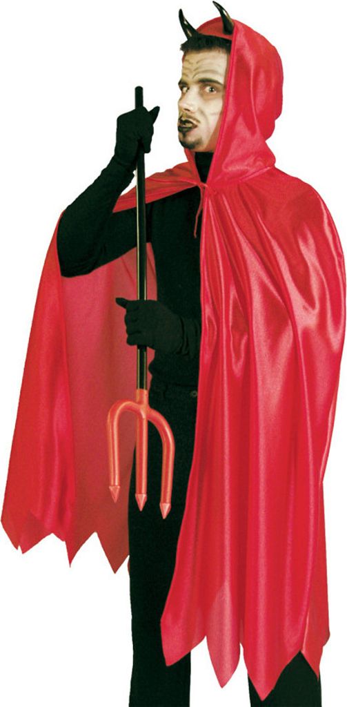 Teufel Umhang Cape Rot mit Kapuze XXL Halloween Karneval Fasching