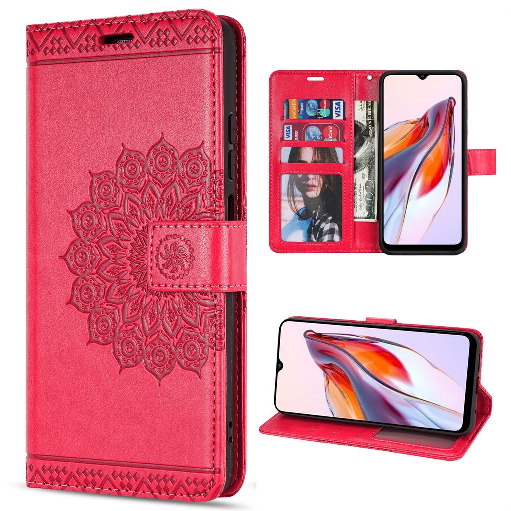 Hülle für Xiaomi Redmi 12C Handyhülle Handy Tasche Klapphülle Wallet Case Etui Rot