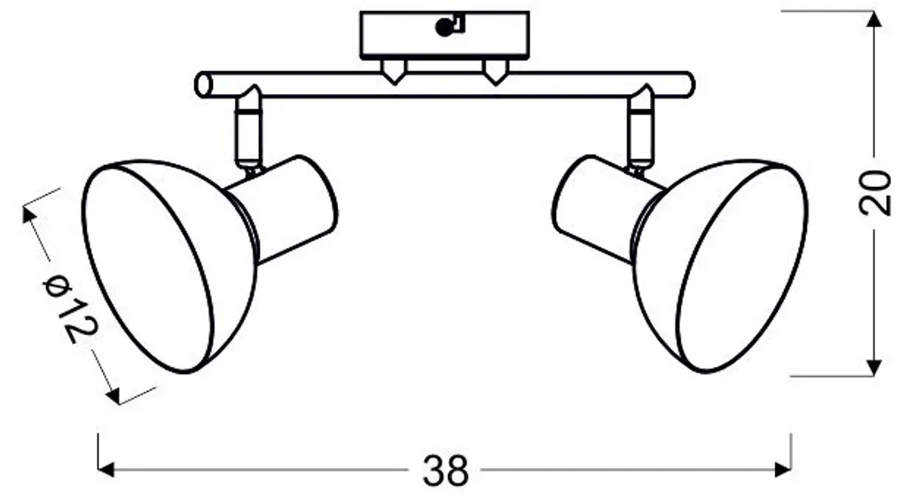 Plafonnier DISO Noir 92-63427 - Solution Éclairage pour Petits Espaces