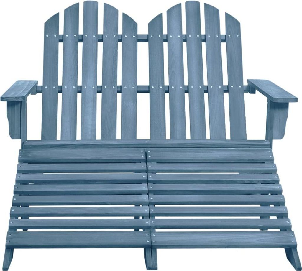 vidaXL Adirondack-Gartenbank 2-Sitzer mit Fußteil Tannenholz Blau