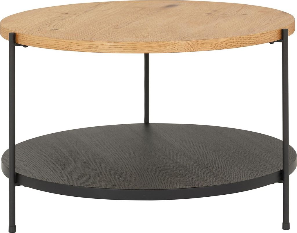 home24 Furnierter Couchtisch - Eiche / Schwarz Produktbild 