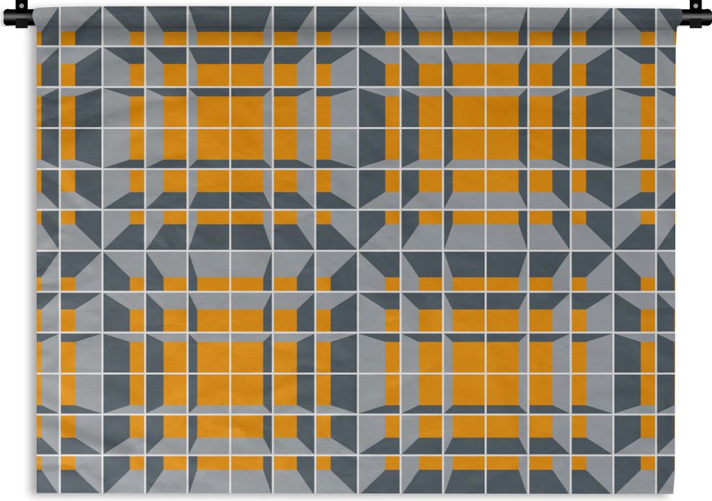 MuchoWow Wandteppich Wandbehang Würfel - Muster - 3D 60x45 cm Tapisserie Dekoration Wandtuch - Das Schlafzimmer