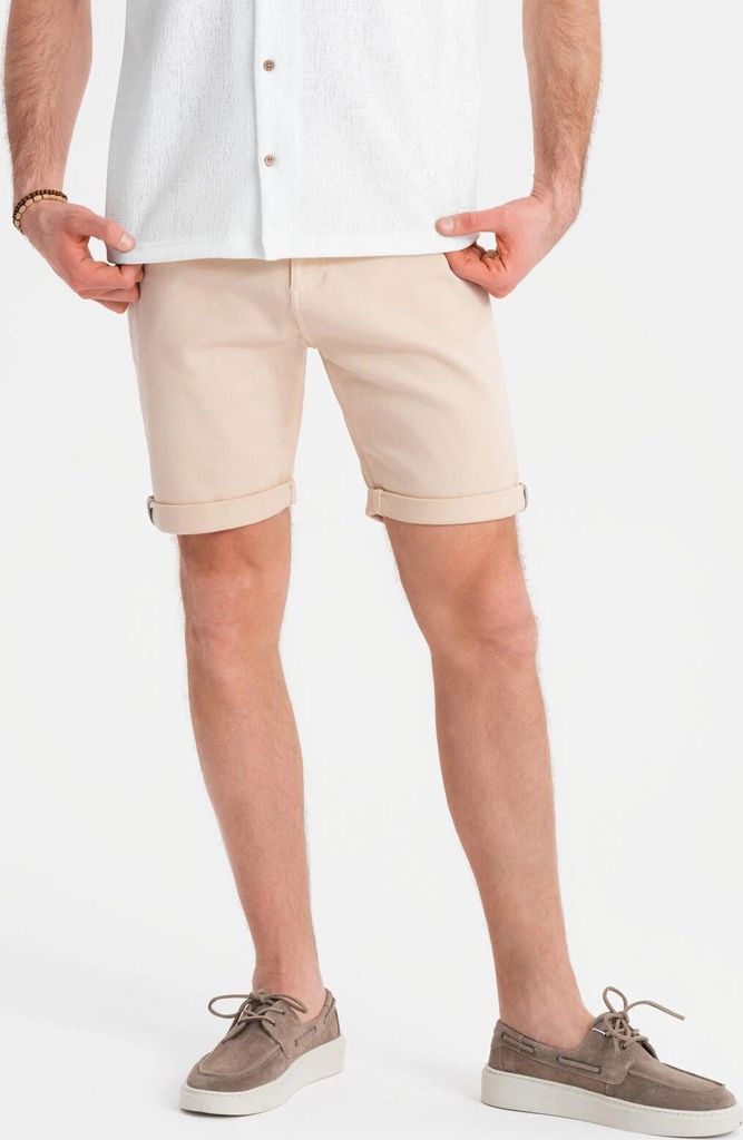 Ombre Clothing Segeltuchshorts für Männer Malaki cremig L