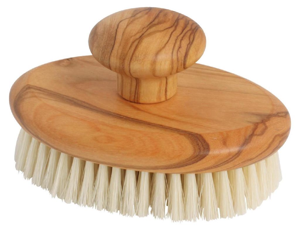 Redecker Massagebürste, mit Knauf, Olive, Borste