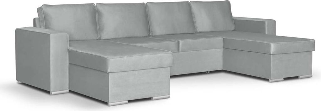 U-Ecksofa mit Schlaffunktion PANORAMIX-U - Hellgrau