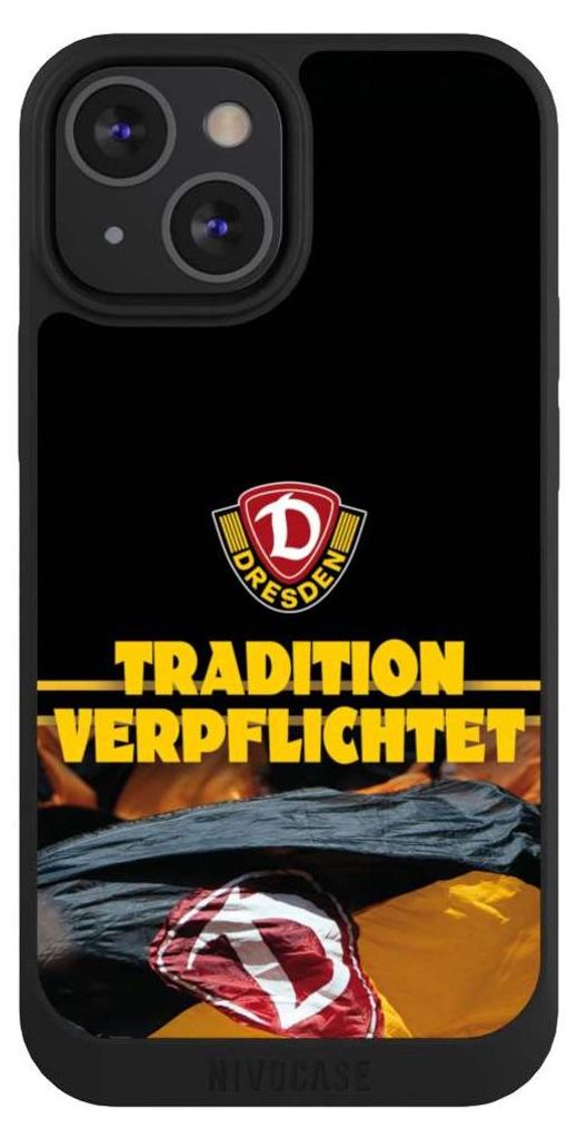 NIVOCASE Handyhülle für Apple iPhone 13 Mini Hülle NIVOpure Case Schwarz Fanartikel SG Dynamo Dresden SGD