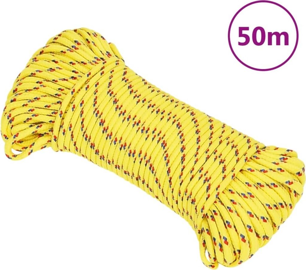 The Living Store Bootsseil Gelb 3 mm 50 m Polypropylen