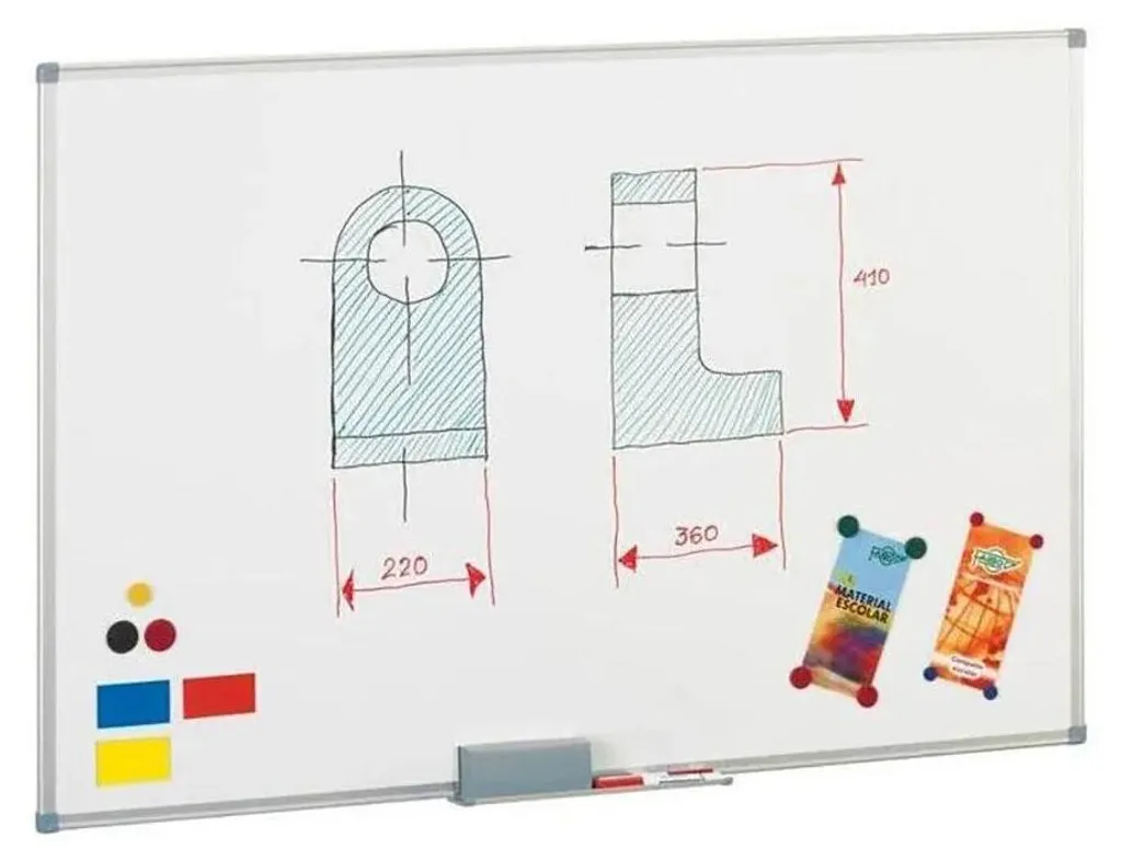 Tableau magnétique blanc 1200x900 mm acier montage horizontal vertical