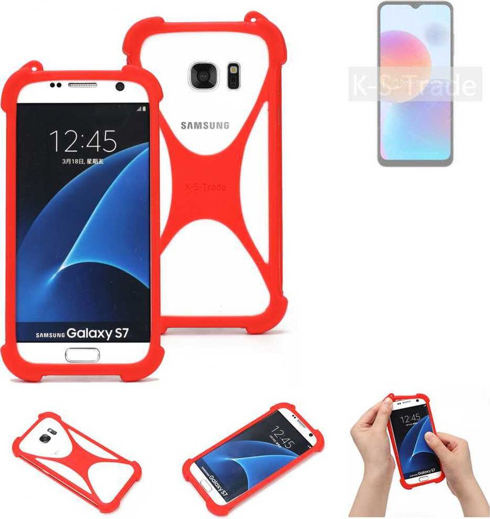 K-S-Trade Handy-Hülle kompatibel mit ZTE Blade A52 Schutz-Hülle Bumper Silikon Schutz Hülle Cover Case Silikoncase Silikonbumper TPU Softcase