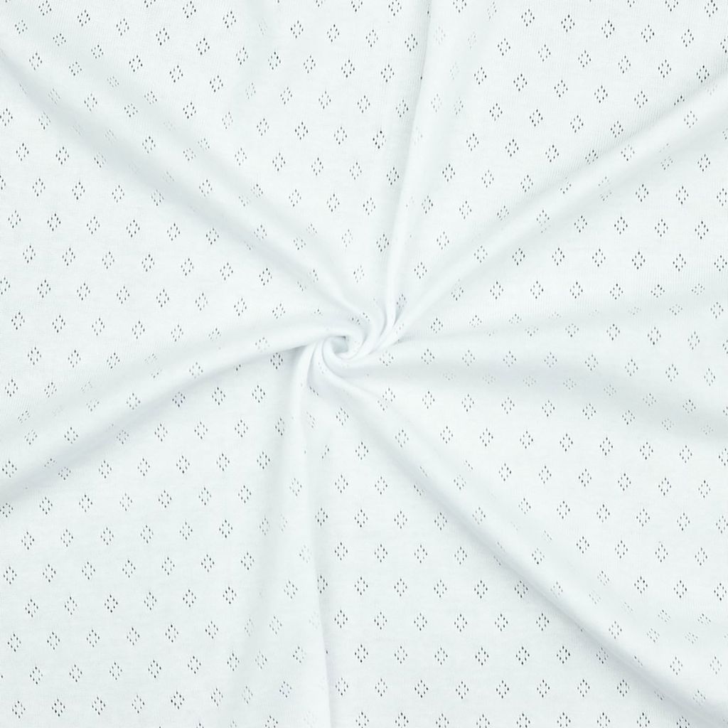 0,5m Pointoille-Stoff Jersey Baumwollstoff Feinstrick Jersey Ajour Lochmuster