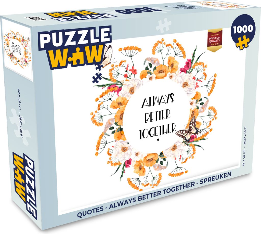 MuchoWow Puzzle 1000 Teile Zitate - Zusammen ist es immer besser - Sprichwörter - Erwachsene - Rätsel
