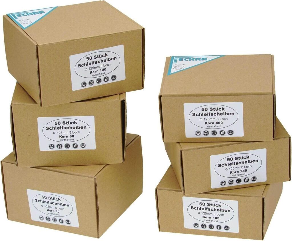 Eckra Schleifscheiben Klett 300 Blatt 125mm Korn 40 bis 400 Set