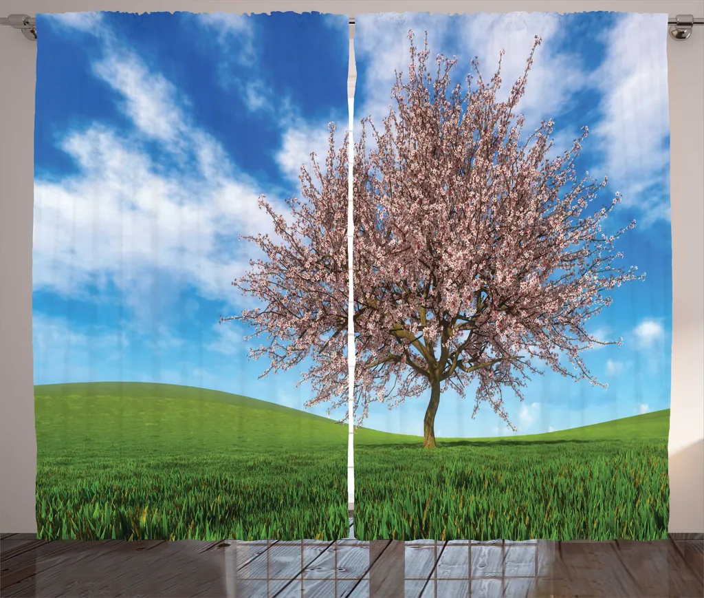 Rideau pour chambre fleurs de cerisier déco zen et relaxante 280x225