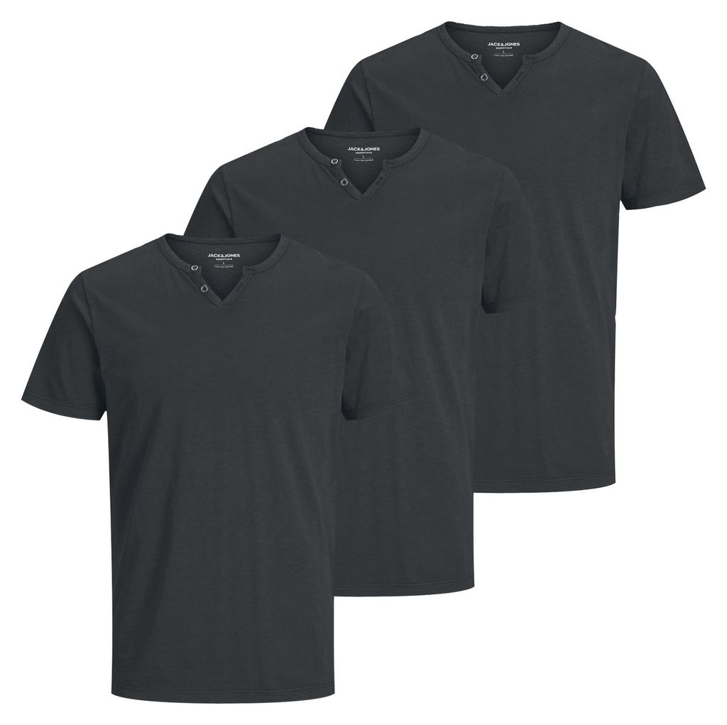 3er Pack JACK & JONES Herren T-Shirts JJESPLIT Neck Tee SS Produktbild 