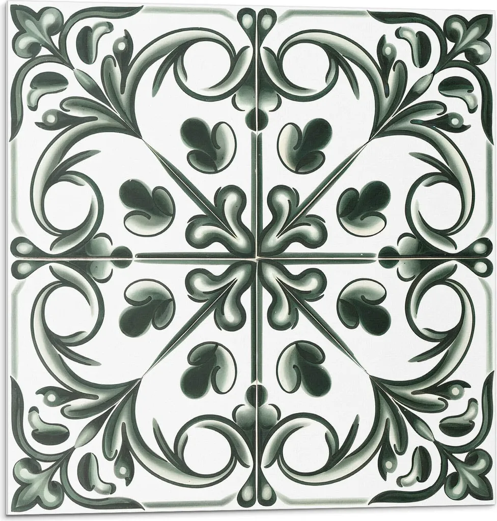 Piastrelle Autoadesive Viniliche 50x50 cm | Rivestimento Murale Motivo Piante