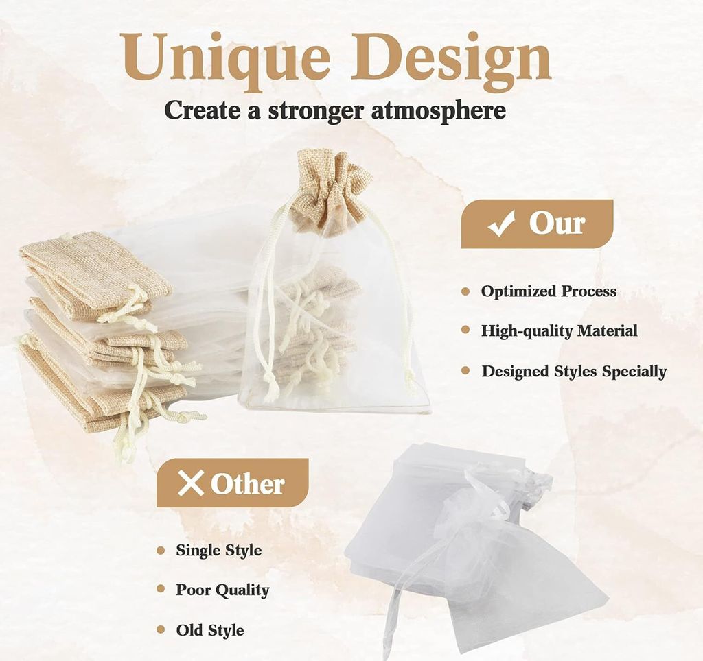 Geschenksäckchen, 30 STK Organzabeutel Organzasäckchen Produktbild 4