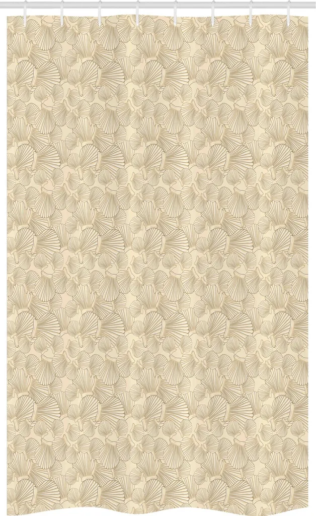 Tenda da Bagno 120x180 Shells ABAKUHAUS | Colore Beige e Marrone