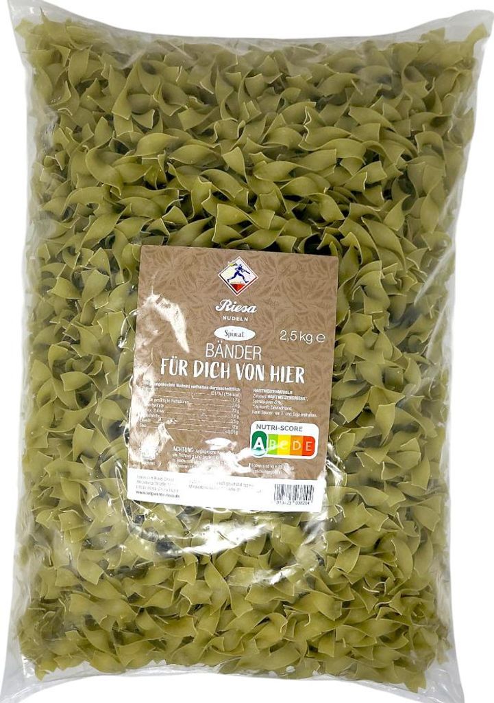 Riesa Nudeln Spinat Bänder 2,5 kg Vorratspack Bandnudeln Produktbild 