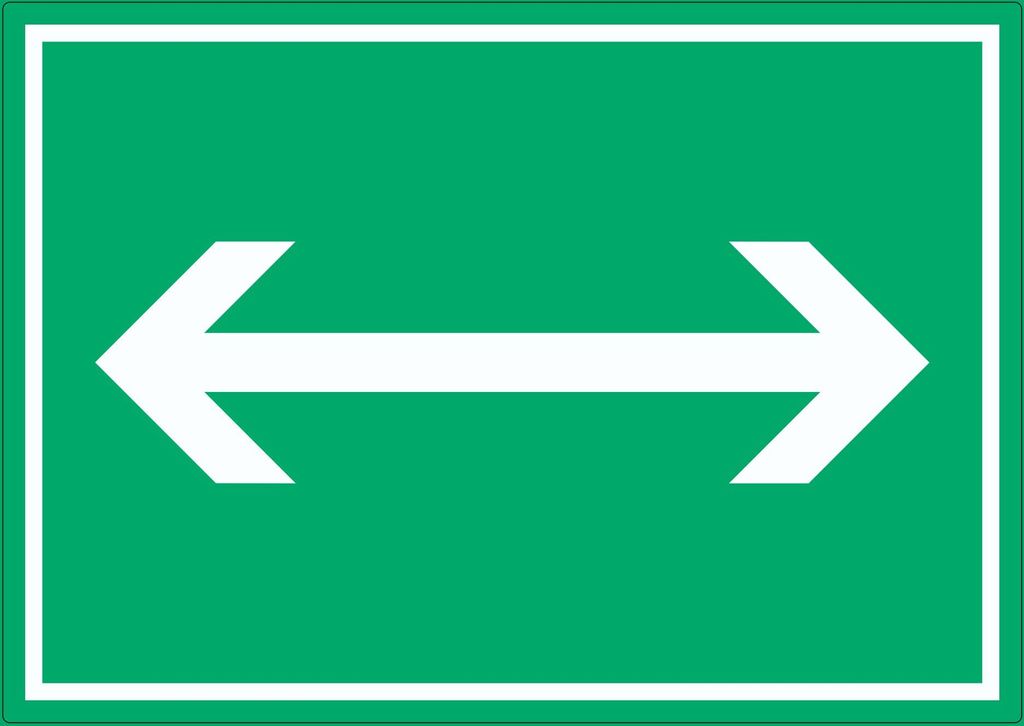Richtungspfeil rechts und links Aufkleber waagerecht weiss grün Pfeil A7 (74x105mm)