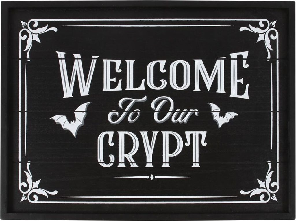 Something Different - Tafel "Welcome To Our Crypt", MDF SD4781 (Einheitsgröße) (Schwarz)