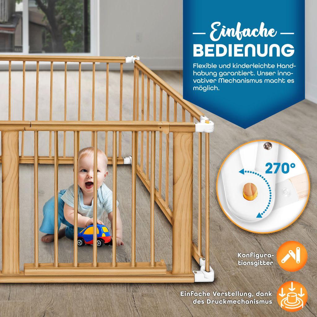 Kiduku Detská ohrádka 7,2 m Prírodná/Biela Obrázok produktu 8
