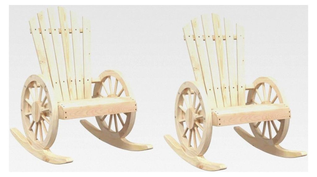 Adirondack-Schaukelstühle 2er-Set aus massivem Tannenholz, 62x89x99 cm, bequeme Gartensessel für Balkon, Terrasse und Garten