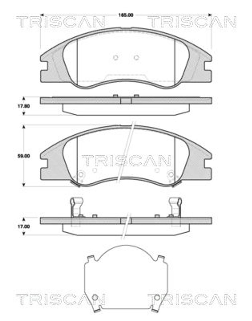 1 TRISCAN Bremsbeläge Bremsklötze VORNE 8110 18022