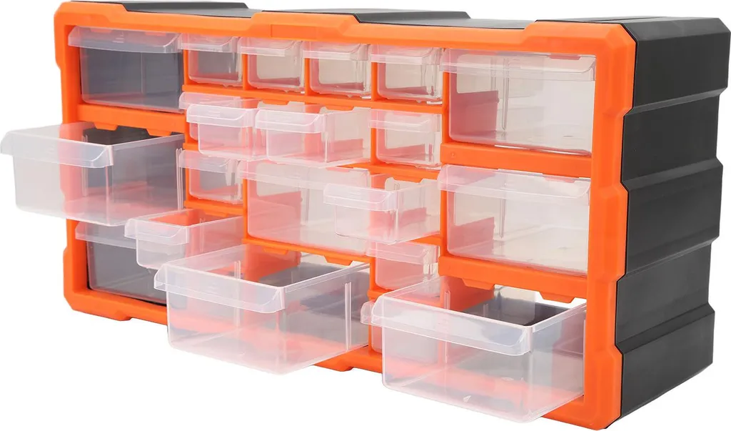 Organiseur à tiroirs en plastique robuste avec 22 compartiments mixtes