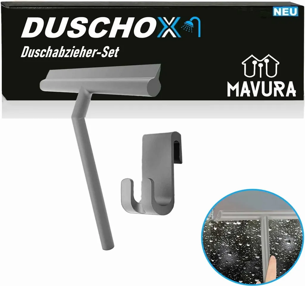 Set Spatole MAVURA in Silicone per Doccia e Finestre | Design Nero