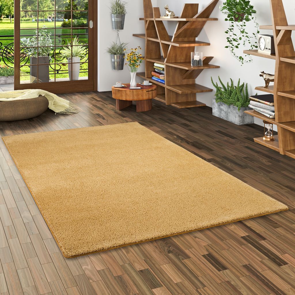 Hochflor Shaggy Teppich Palace Curry, Größe:200x300 cm