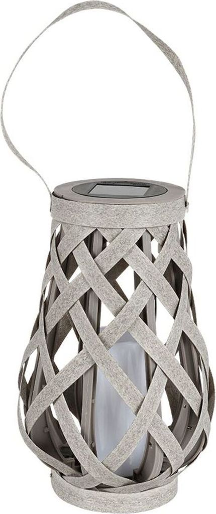BURI Solar Gartenlaterne Rattanoptik Flackerkerze Gartenleuchte Gartendeko Solarlampe