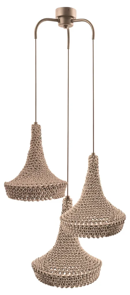 Suspension design en tissu crème MAHAKA 175cm pour salon et intérieur