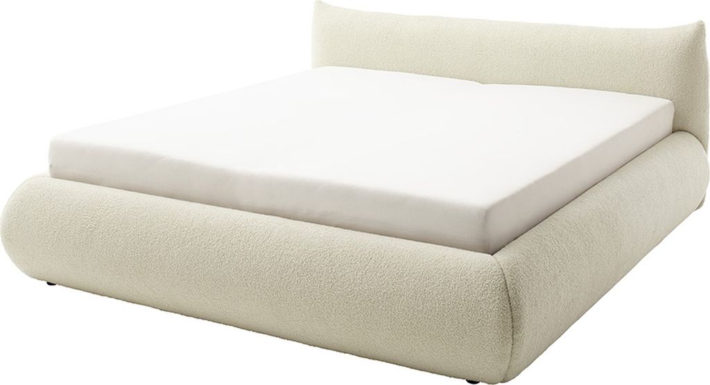 Stauraumbett >Fortello< Liegefläche 160x200 cm, in Creme - 184x88x232cm (BxHxT)