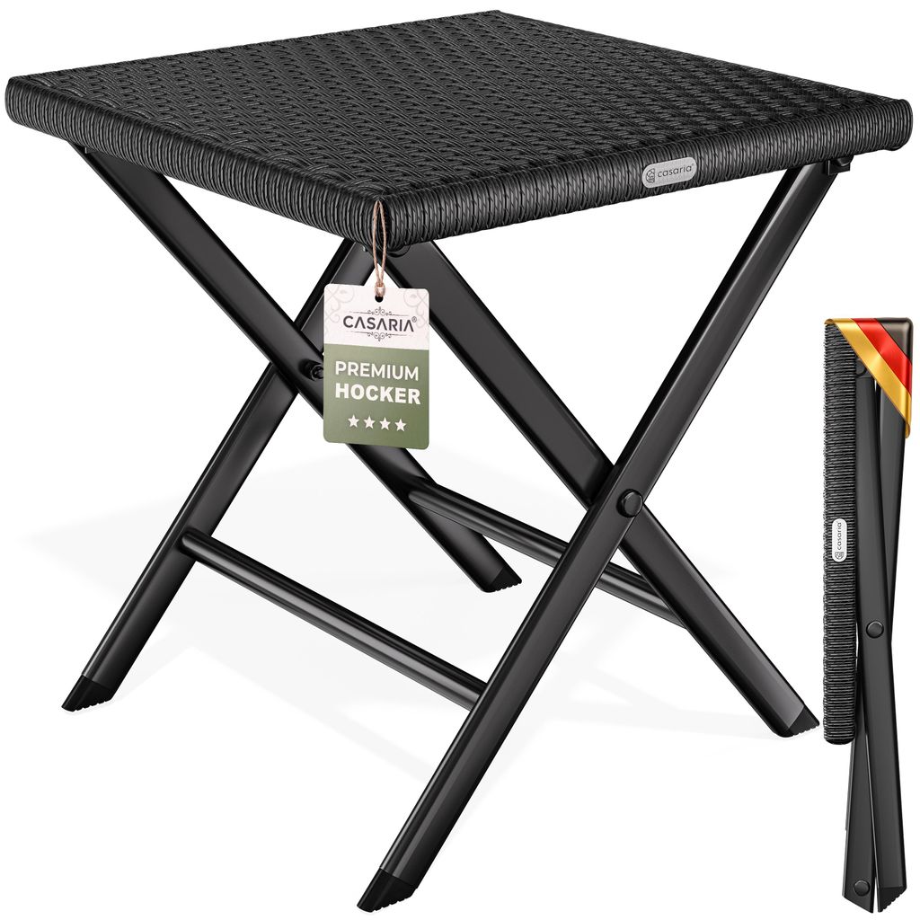 CASARIA® Sgabello Pieghevole in Polyrattan Max Carico 75kg Immagine del prodotto 