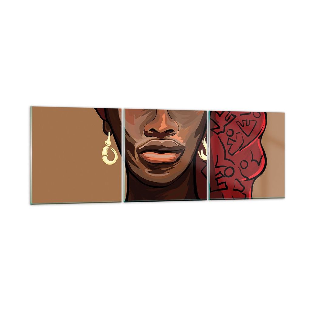 Bilder auf glas - eine frau afrika - 150x50cm - Glasbilder - Wandbilder - Kunstdruck - zum Aufhängen bereit - Wanddekoration aus Glas - Glas Bilde...