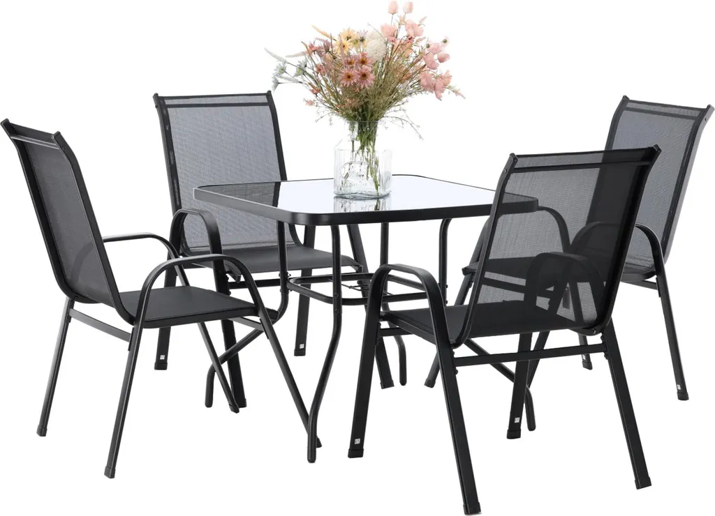 Salon de jardin BELLA noir durable : fini le mobilier qui rouille vite