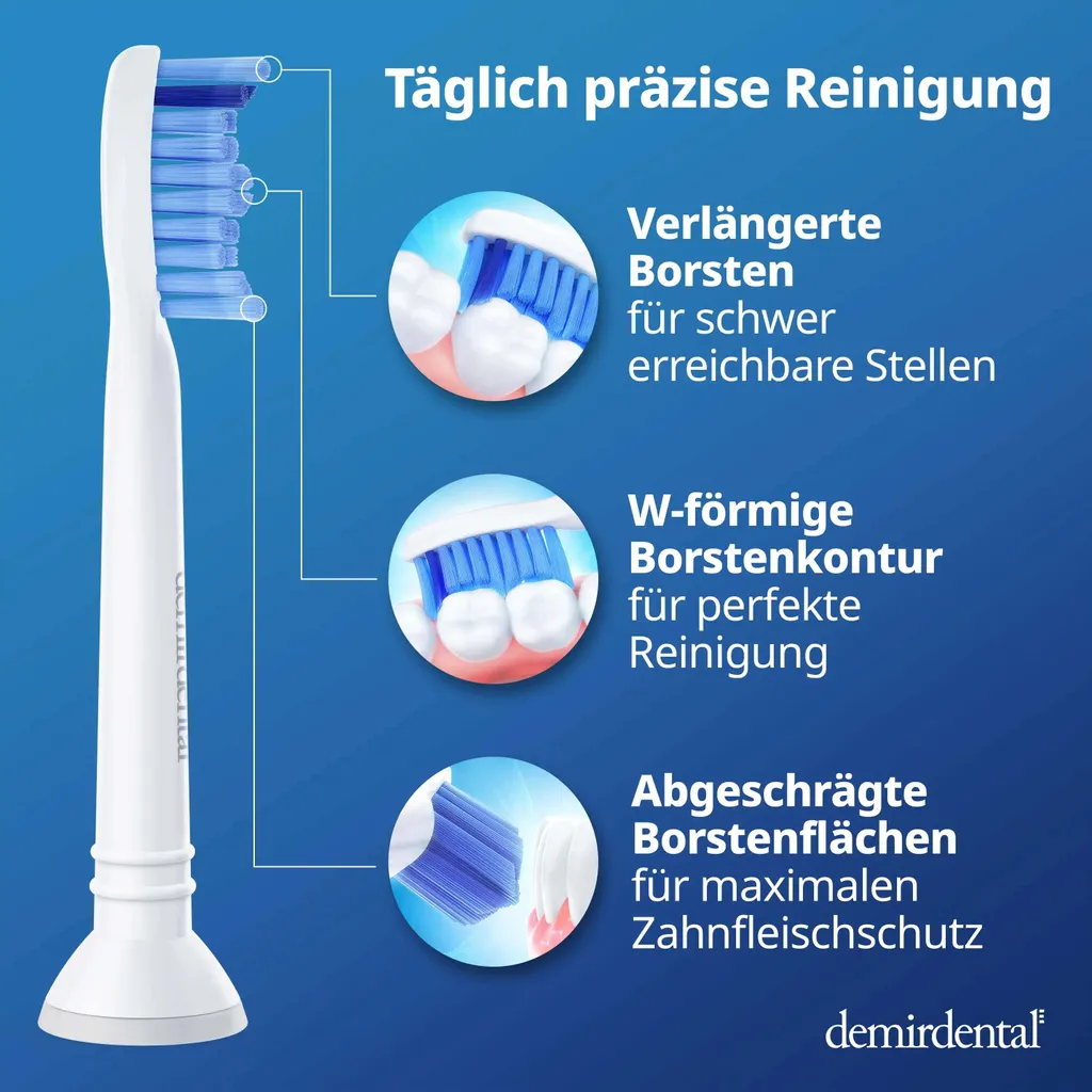 Lot de 8 Brossettes pour Philips Sonicare Proresults - Soin Quotidien