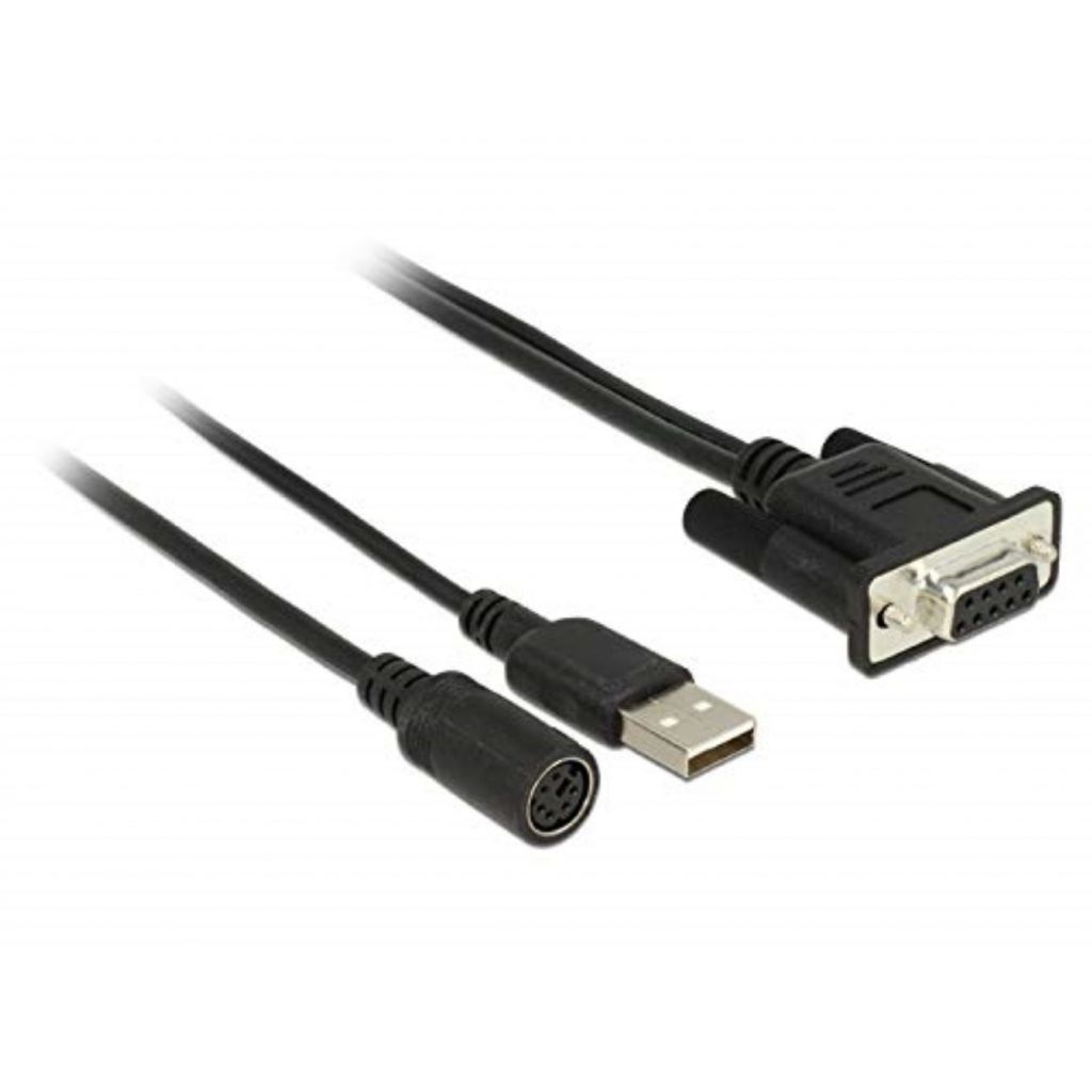 Navilock - Serielles/ PoweredUSB-Kabel - DB-9 (W) bis PS/2, USB (nur Strom) - 59 cm - Daumenschrauben