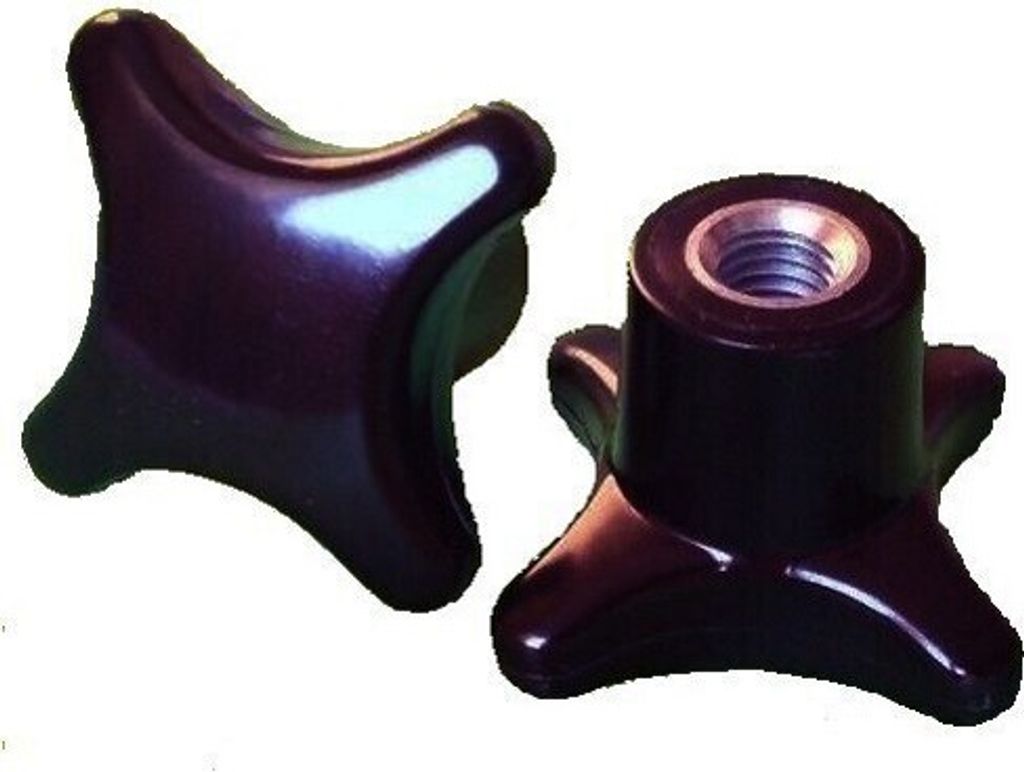 3 Stück Kreuzgriffmutter M12 DIN 6335 Kreuzmutter Stahlgewinde Ø 63 mm