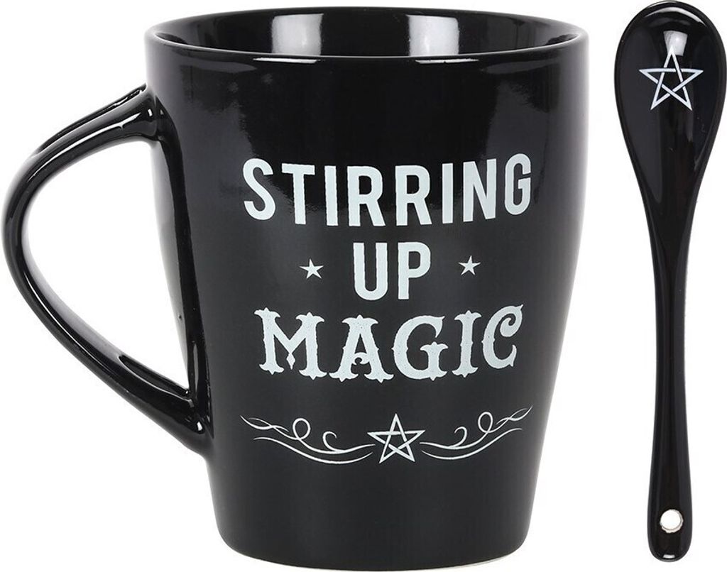 Something Different - Becher-Set "Stirring Up Magic", Keramik SD4005 (Einheitsgröße) (Schwarz/Weiß)