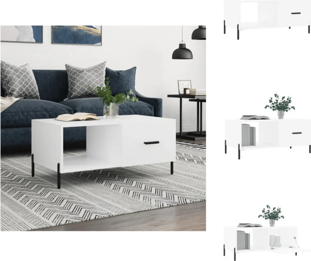 Tavolino Soggiorno Bianco 90x50x40 cm vidaXL - Salvaspazio e Moderno