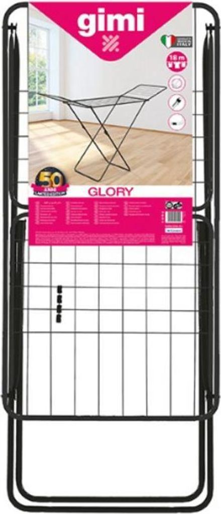 Gimi Glory Wäscheständer aus Stahl, Schwarz, 18 Meter Produktbild 