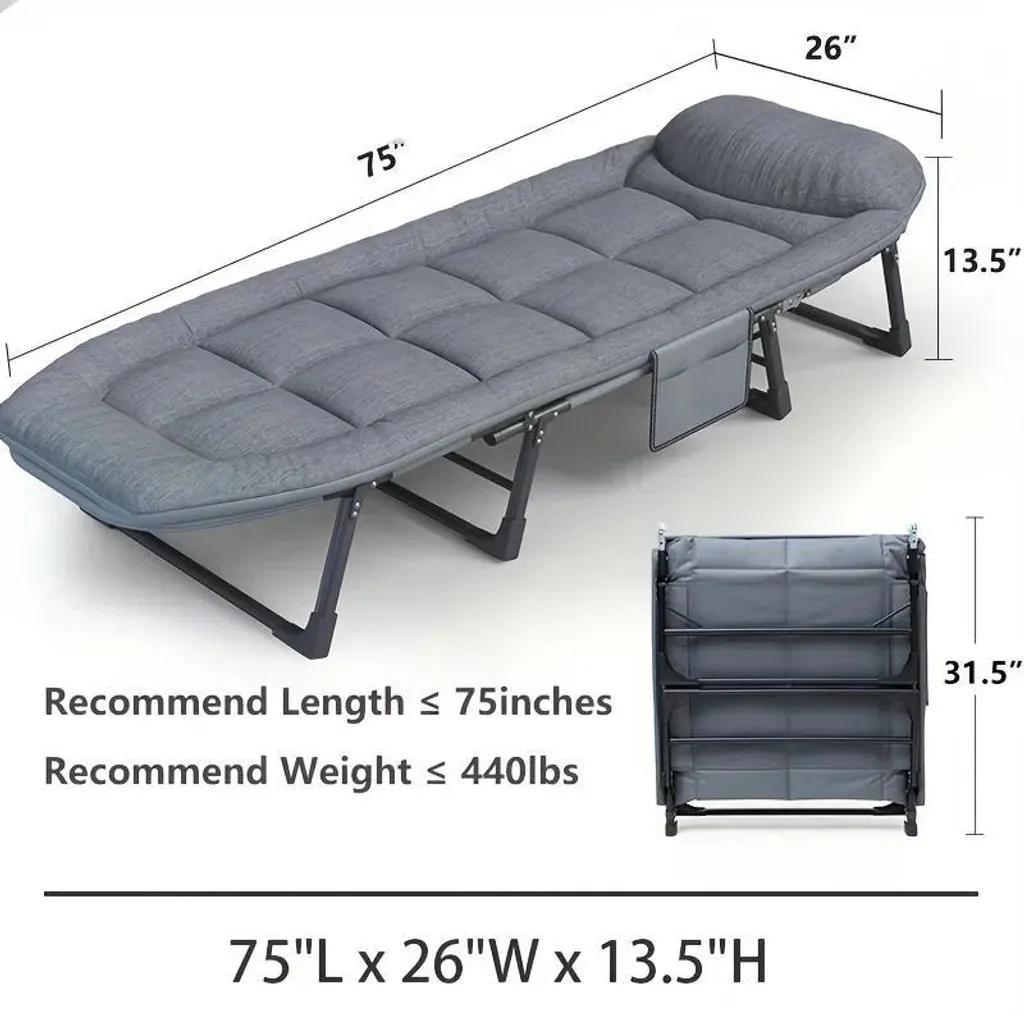 Siège de relaxation gris inclinable avec structure en métal robuste 150kg